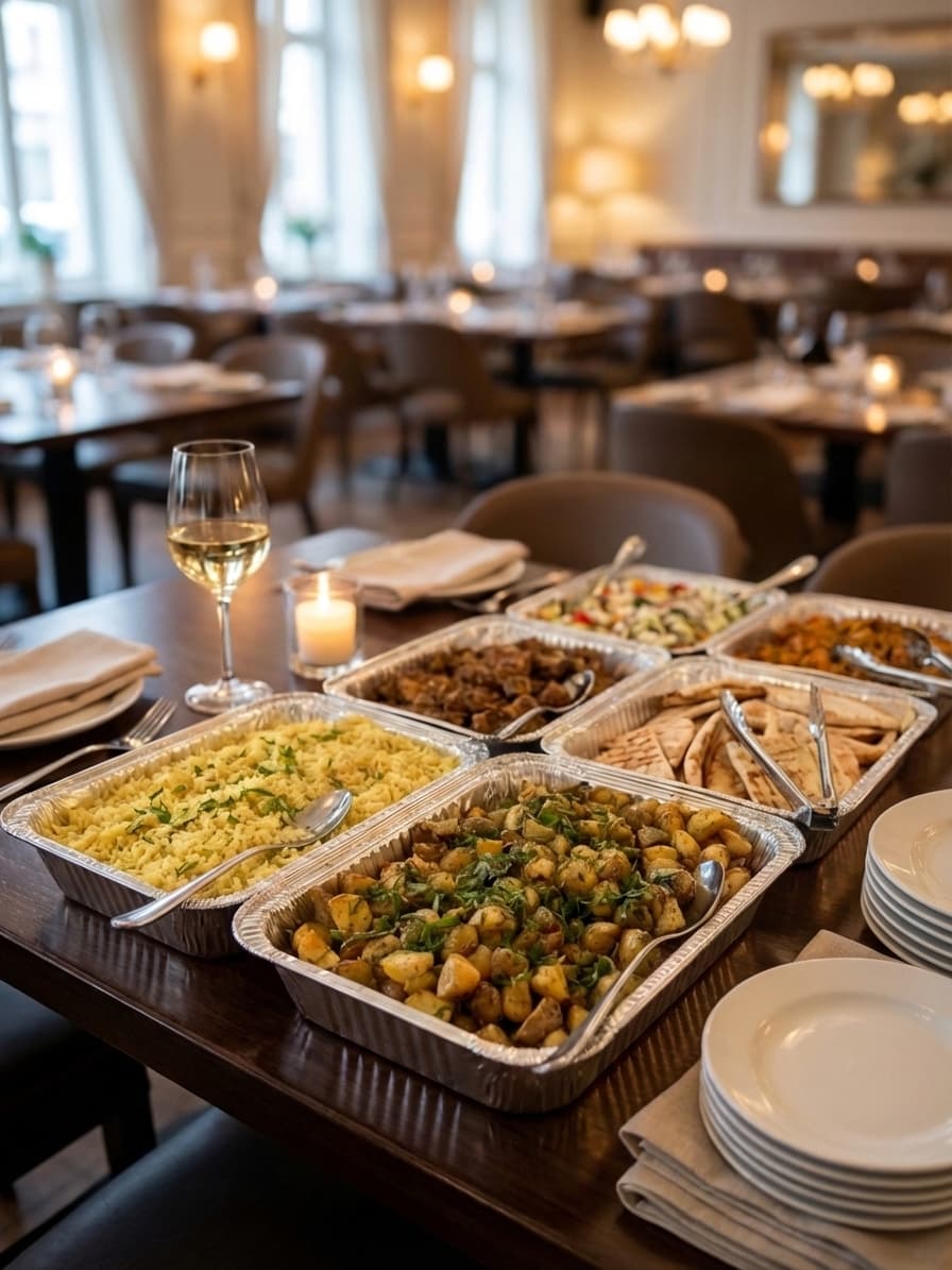 Catering buffet setup